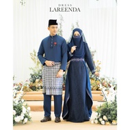 SET NIKAH BAJU DRESS LAREENDA NAVY BLUE | DRESS LACE