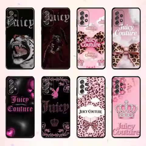 Y2K Vintage J-Juicy Couture Phone Case For Samsung S 25,24,23,22,30,21,10,9,Ultra,Plus,Lite,FE,4,5 G