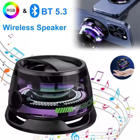 Magnetic Portable Bluetooth Speaker Mini Sound Box HiFi Stereo Soundbar Wireless Loudspeaker with LE