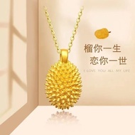【Murah】Loket emas 916 Fruit Durian /916 gold Pendant Necklace emas bangkok cop 916 rantai leher pere