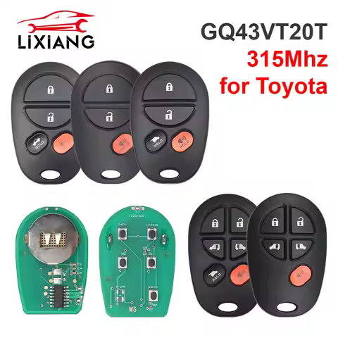 LIXIANG GQ43VT20T 315MHZ 3/4/5/6B Remote Car Key Fob for Toyota Sienna Tundra Sequoia Tacoma Camry H