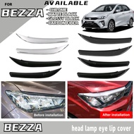 Vemart perodua bezza 2019-2022 head lamp eye lid cover sportivo design, head lamp cover bezza lampu 