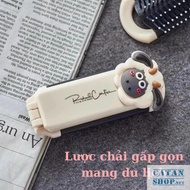 2in1 Foldable Hair Comb with Convenient Detachable Mirror and Comes with Lovely Sheep Sticker GD882-