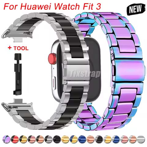 Metal Watch Bracelet Strap for Huawei Watch Fit 3 Smartwatch Stainless Steel Band for Huawei Watch F