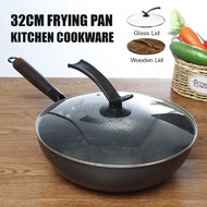 32cm Handmade Chinese Iron Wok Non-stick Pan No-Coating Kitchen Cooker Cookware