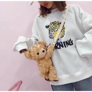 Tas Selempang Bahu Boneka Teddy Bear Merangkul Tas Boneka Lucu Tas Wanita Gaya korea Kekinian