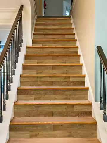 1PC retro yellow/white brown wood grain stair waterproof thickened home decal 41.73 x 6.97 inches