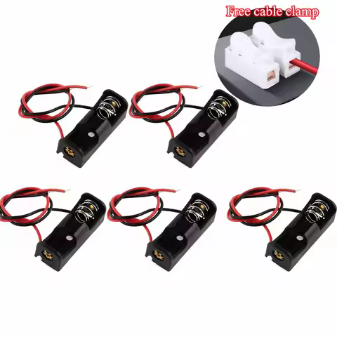 2Pcs/5Pcs A23 Battery Holder 12V 23A Battery Box with Leads Spring Clip Case Without Battery