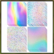 [B F Z J] 24 Sheets Holographic Cardstock Glitter Rainbow Mirror Paper Thick Cardstock for Crafts Ca