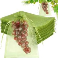100pcs Fruit Protection Bags, 5.91x7.87 Inch White/Green And 4 Other Colors Mesh Bags With Drawstrin