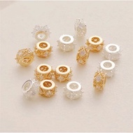 Spacer Beads 18k Accessories Inlaid Zircon Large Hole 10mm