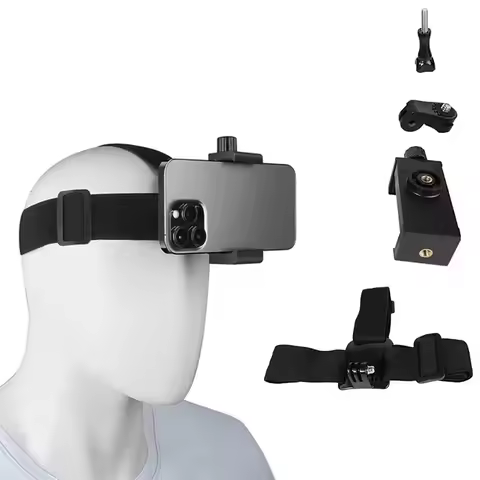 Universal Headband Mobile Phone Mounting Phone Headband Strap For GoPro Insta360 AKASO SJCAM DJI Spo