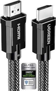 UGREEN 8K HDMI 2.1 Certified Cable 5M, 8K@60Hz 4K@120Hz 48Gbps High Speed Braided HDMI Cord, Support HDCP 2.3, Dynamic HDR, Dolby Vision, eARC, Compatible with Xbox One, Switch, Samsung TV, Roku, PS5