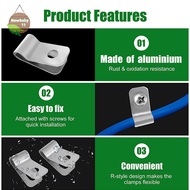 NBBY 100Pcs Aluminum Fence Clamps Metal Livestock Fence Clips Garden Farm Fence Attachment Clamps Fo