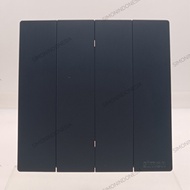 SIMON M3 BLACK DOFF MATT BLACK HOTEL QUARTET SWITCH 4 GANG 2 WAY SWITCH