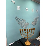 [Jiayin Bookstore/Church Zone] SJ-D03 Golden Lamp Holder 32 * 32cm