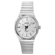 Creationwatches Casio Standard Analog Mens Watch Stainless Steel Silver Dial Quartz Timepiece MTP E7