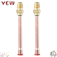 YYE 5 PCS Brass Pipe Fitting, Brass 1/4 SAE Flare Connector, A/C mini split with Copper Tube Air Con