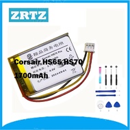 1700mAh Reliable Power Source  0 Cycle Wireless Headphone Battery for Corsair HS65 HS70 SE HS75 XB H