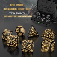 LED Light Up Dice Set, Rechargeable DND Dice With Magnetic Charging Base, Glowing Electronic Dice Fo