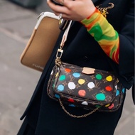 LV 草間彌生聯名款 老花五合一 芯片款24x4x13.5  99新配件塵袋肩帶