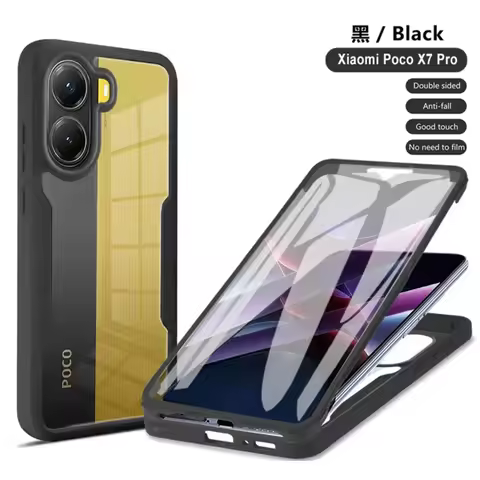 3IN1 360° Screen Protector Transparent HD Case For Note 14/13 Pro Plus 4/5G POCO X7 X6 F7 F6 M6 Plus