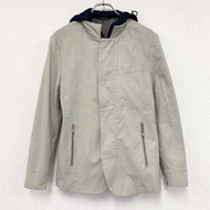 ZARA 男裝 Zara 連帽立顏色夾克，隱形門襟，3 個口袋，灰色，S 碼，古著