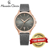 [Official Warranty] Alexandre Christie 2B21LDBGRGR Women's Black Dial Stainless Steel Steel Strap Watch