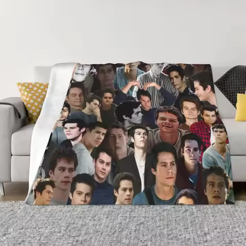 Dylan O'Brien Stiles Knitted Blanket Teen Wolf Flannel Throw Blanket Bed Sofa Decoration Soft Warm B