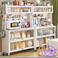 5Layer Kitchen Cabinet Storage Organizer Rack Shelf With Pull-Out Doors &amp; Wheels