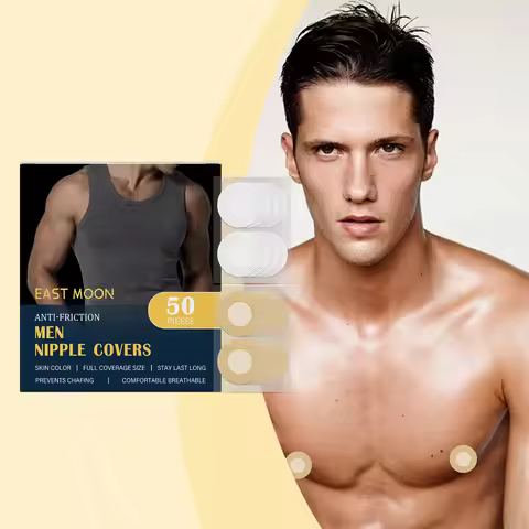 East Moon Men Sports Chest Patch Waterproof Invisible Breast Anti Bump Running Breathable Disposable