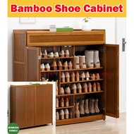 【Bamboo Shoe Cabinet】Bamboo Wood Shoe Shelf/  5/6/7 Tier Shoe Rack