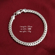 Women/men Fashion 925 Silver Plated Bangle Chain Bracelets