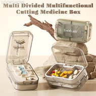 LOOKSHOW Portable Double-Layer Pill Cutter 1/2 1/3 1/4 Precise Pill Cutting Medicine Organizer Multi