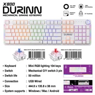 NUBWO DURINN X800 Mechanical Gaming Keyboard Blue Switch Mini RGB 104 Keys USB Wired ประกัน 2 ปี