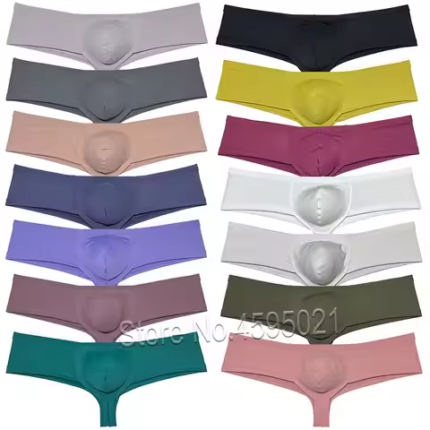 Cheeky Men's Micro Boxer Brief Brazilian Underwear Male Bikini Lingerie Beach Shorts Curvy Pouch Sil