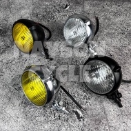 Headlamp Fin Headlight Classic Vintage Sterio Motor Chopper Bobber Universal Custom Harley SR400 Tig