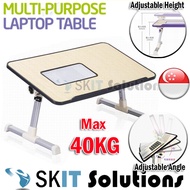 Foldable Portable Laptop Desk Table Tray Bed Monitor Stand Holder★Adjustable Height &amp; Angle★With or Without USB Cooling Fan★