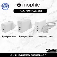 Mophie ACC Wall Power Adapter USB-C PD Dual ( UK Adapter )( 45W / 67W / 120W ) Original