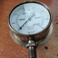 Pressure gauge manometer 4" racket flange 0 - 700 kg/cm2 0-10000 lb/in2 thread 3/8 brass Masta