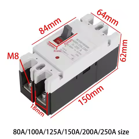 DC Circuit Breaker 1/2P 150A-600A for Solar Cells Protector RV Battery Isolator 12V-120V Voltage Opt