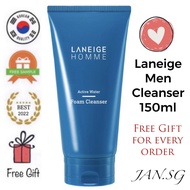 ❤️SUPER SALE❤️ *2025 EXPIRY STOCKS* Laneige Homme Active Water Foam Cleanser 150ml - Moisturizing, Pore Cleaning, Skin Revitalizing, Laneige For Men, Laneige Homme Oil Control Cleanser, Laneige Men, Laneige Men Cleanser, Laneige Homme Cleanser