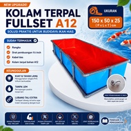 Full set pool tarpaulin frame only size 150x50x25 Korean material A12 super thick orangebiru, square