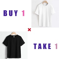 【XLOIS】Buy 1 get 2 simple round neck loose fitting men's and women's short sleeved T-shirt tops