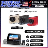 70mai A400 A500s Dashcam Pro Plus+ Built-in GPS Car Recorder 1944P Dual Record Night Vision ADAS Par
