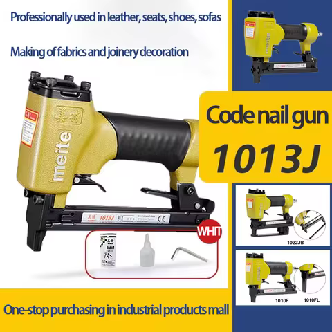 Industrial MeiTe 1013J 1010F Pneumatic Nail Gun Long Nose Upholster Stapler Brad Nailer for Woodwork