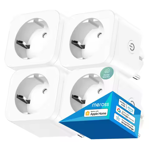 Meross Smart WiFi Plug with Energy Monitor 16A Wall Socket Timer Schedule Voice Control For Alexa Go