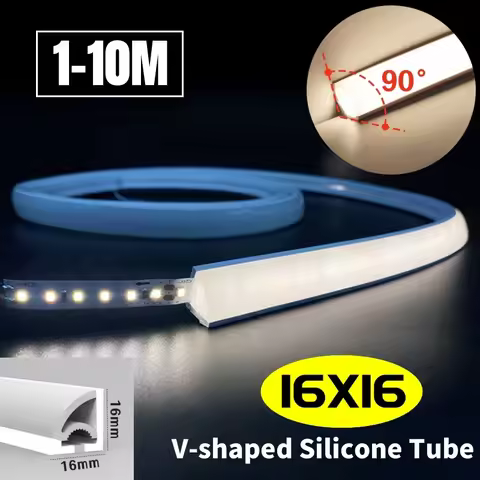 1-10m 90° Glowing LED V-Type Neon Silicone Tube Rope Lamp Flexible Waterproof Channel For WS2811 WS2
