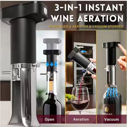 Electric Wine Bottle Opener Automatic Red Wine Corkscrew Wine Extractor And Vacuum Preservation Deca
