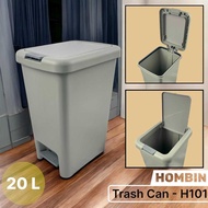 HOMBIN 20L Modern Minimalist Foot Pedal Trash Can – Hygienic Trash Bin with Pedal & Hand Press Syste